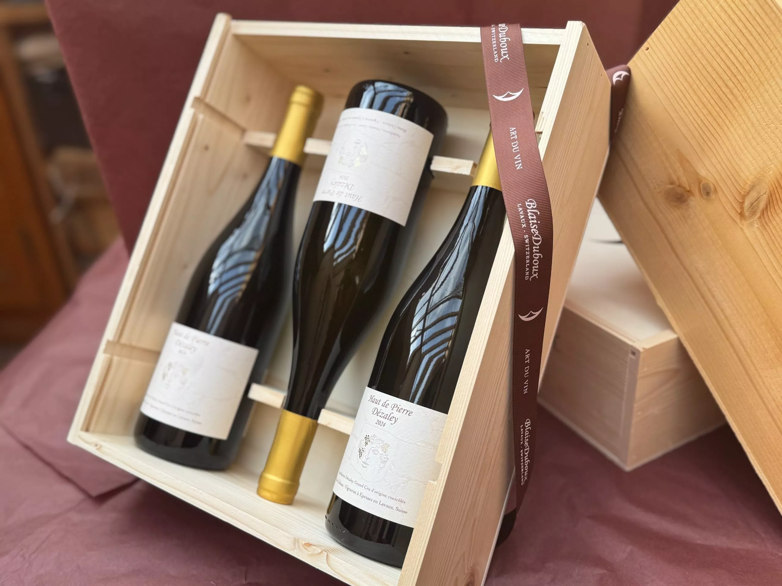 Coffret bois 3 bouteilles