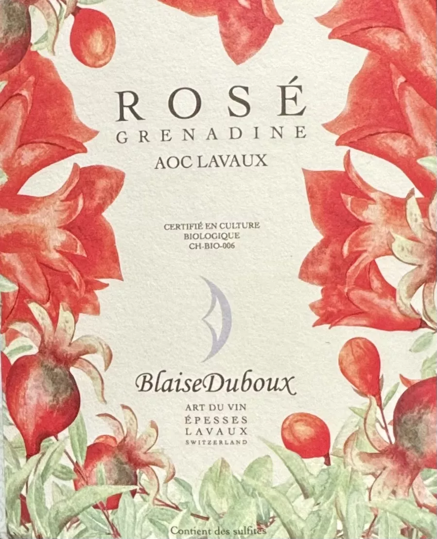 Etiquette Rosé Grenadine, Blaise Duboux